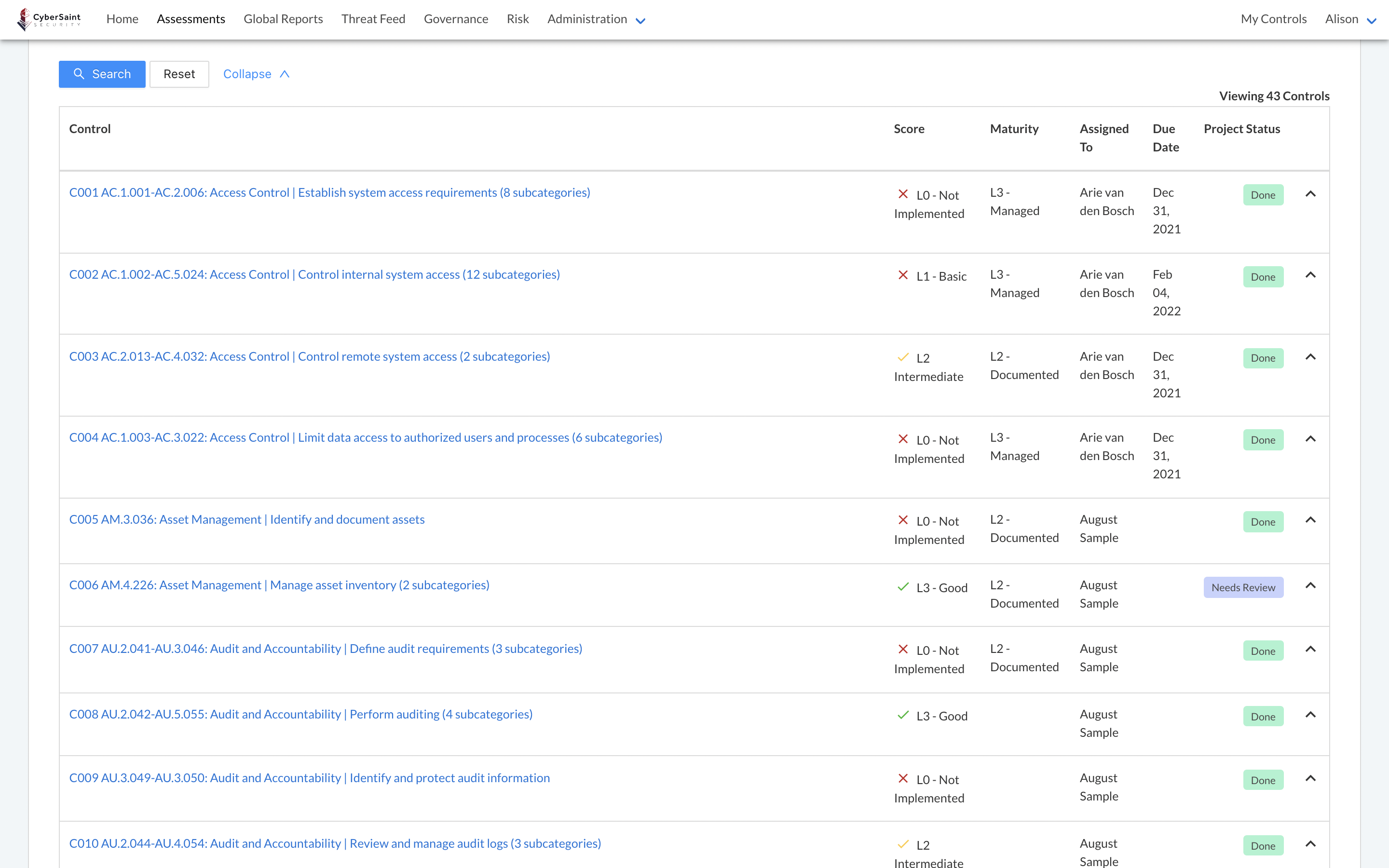CyberBase Controls List